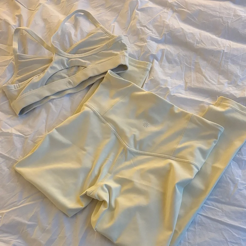 Athleta Bra/Leggings Set in Glow (Butter Yellow) Size S - Picture 3 of 9